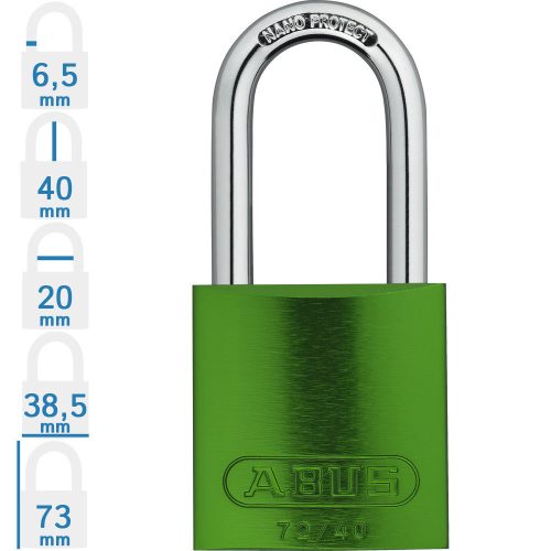 ABUS 72/40HB40 KA - Egységkulcsos lakat (Több lakat azonos kulccsal) - Zöld