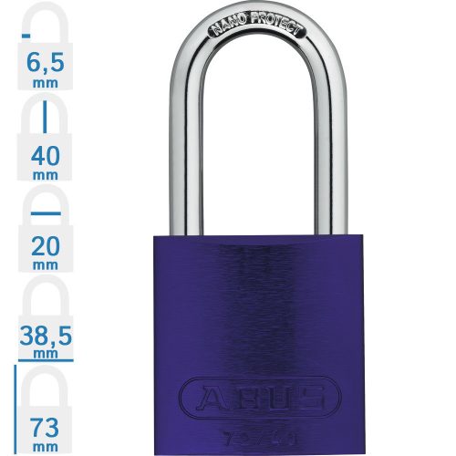 ABUS 72/40HB40 KA - Egységkulcsos lakat (Több lakat azonos kulccsal) - Lila