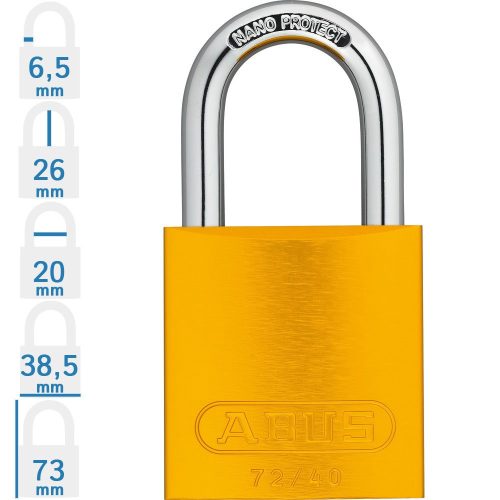 ABUS 72/40 LOTO munkavédelmi kizáró lakat - Sárga