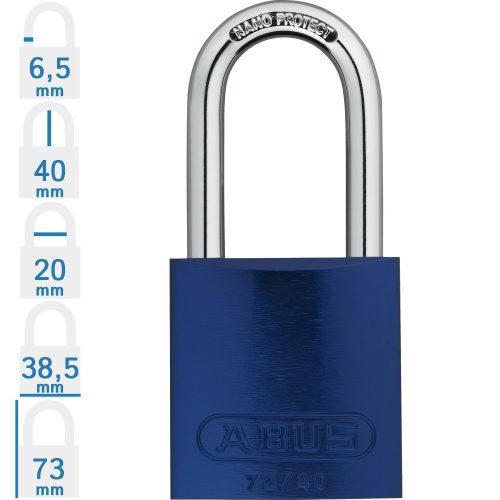 ABUS 72/40HB40 LOTO hosszúkengyelű munkavédelmi kizáró lakat - Kék