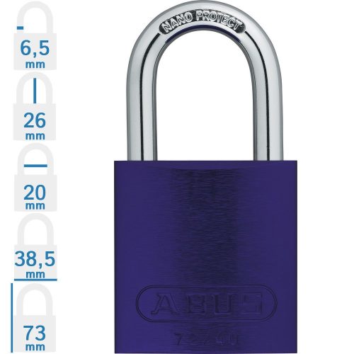 ABUS 72/40 LOTO munkavédelmi kizáró lakat - Lila
