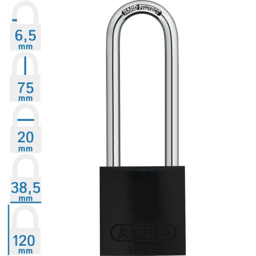 ABUS 72/40HB75 KA - Egységkulcsos lakat (Több lakat azonos kulccsal) - Fekete