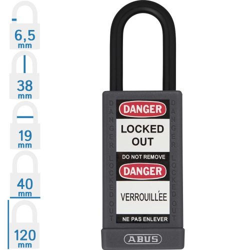 ABUS 74LB/40 LOTO hosszúkengyelű munkavédelmi kizáró lakat - Szürke