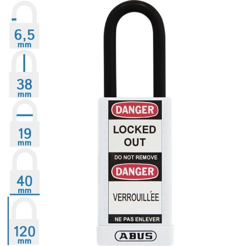 ABUS 74LB/40 LOTO hosszúkengyelű munkavédelmi kizáró lakat - Fehér