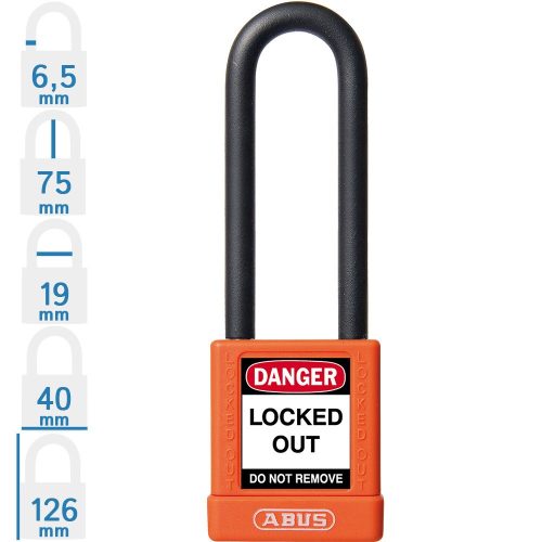 ABUS 74/40HB75 LOTO hosszúkengyelű munkavédelmi kizáró lakat - Narancssárga