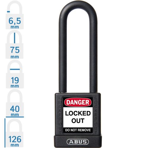 ABUS 74/40HB75 KA - Egységkulcsos lakat (Több lakat azonos kulccsal) - Fekete