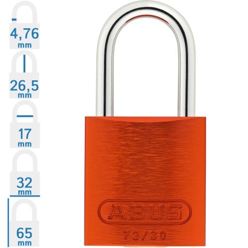 ABUS 72/30 KA - Egységkulcsos lakat (Több lakat azonos kulccsal) - Narancs