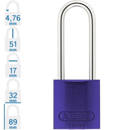 ABUS 72/30HB50 KA - Egységkulcsos lakat (Több lakat azonos kulccsal) - Lila