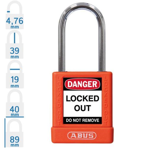 ABUS 74BS/40 LOTO munkavédelmi kizáró lakat - Narancssárga