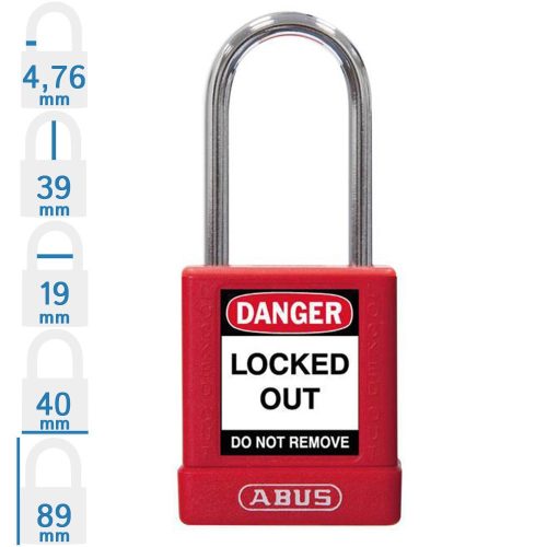 ABUS 74BS/40 KA - Egységkulcsos lakat (Több lakat azonos kulccsal) - Piros