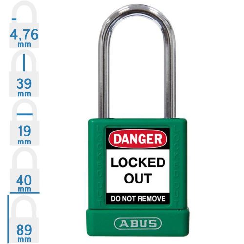 ABUS 74BS/40 KA - Egységkulcsos lakat (Több lakat azonos kulccsal) - Zöld