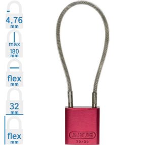   ABUS 72/30CAB40 LOTO munkavédelmi kábeles kizáró lakat - Piros