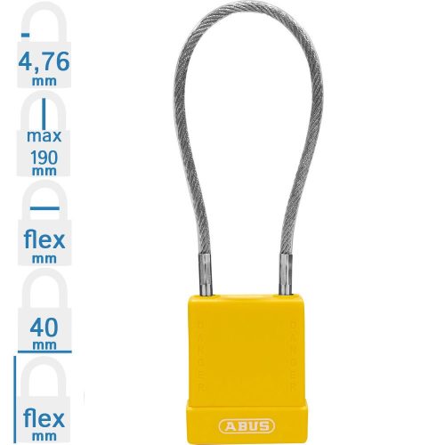 ABUS 76/40 CAB40 LOTO munkavédelmi kizáró kábeles lakat - Sárga