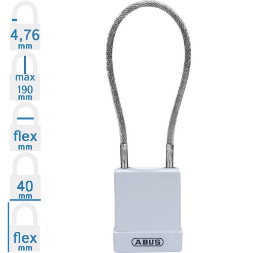 ABUS 76/40 CAB40 LOTO munkavédelmi kizáró kábeles lakat - Fehér