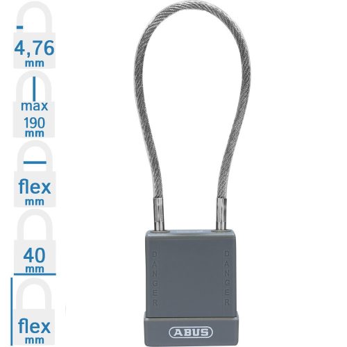 ABUS 76/40 CAB40 LOTO munkavédelmi kizáró kábeles lakat - Szürke