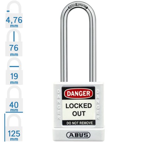 ABUS 74BS/40HB75 LOTO munkavédelmi kizáró lakat - Fehér
