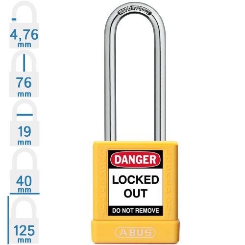 ABUS 74BS/40HB75 KA - Egységkulcsos lakat (Több lakat azonos kulccsal) - Sárga