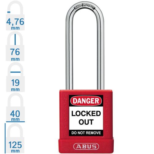 ABUS 74BS/40HB75 KA - Egységkulcsos lakat (Több lakat azonos kulccsal) - Piros