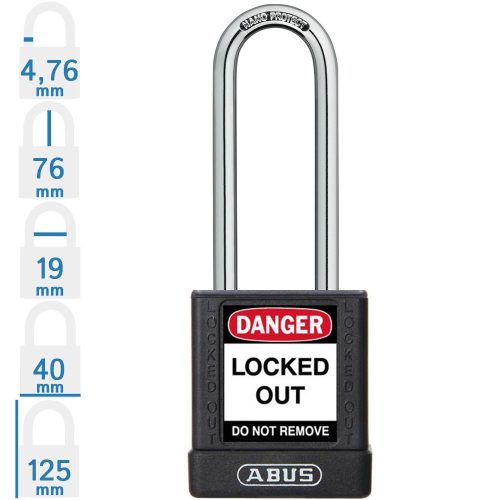 ABUS 74BS/40HB75 KA - Egységkulcsos lakat (Több lakat azonos kulccsal) - Fekete