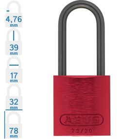   ABUS 72AS/30HB38 LOTO munkavédelmi kizáró lakat - Piros - 874536