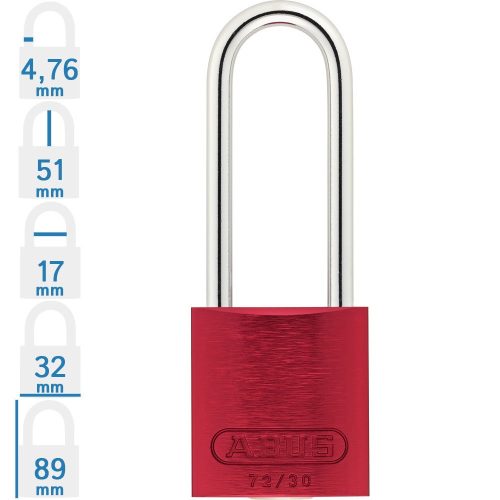 ABUS 72IB/30HB50 LOTO munkavédelmi kizáró lakat - Piros