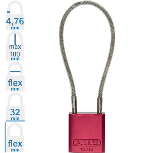 ABUS 72/30CAB40 KA - Egységkulcsos lakat (Több lakat azonos kulccsal) - Piros