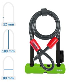   Abus 410/150HB180 GR SH34 + Cobra 10/120 kerékpár U lakat hurokkábellel