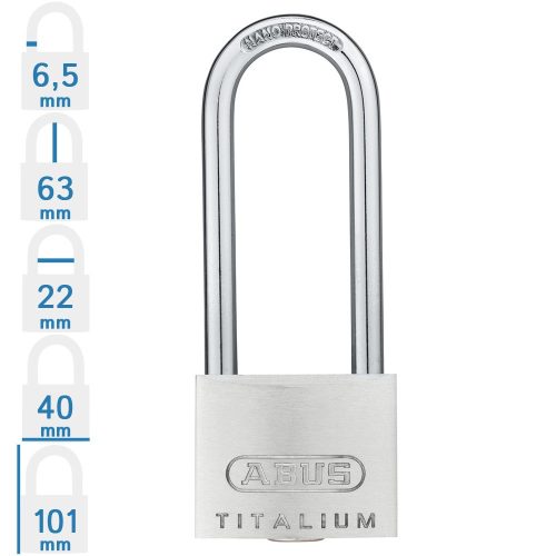 ABUS 64TI/40HB63 KA6413 hosszúkengyelű egységkulcsos lakat tetszőleges darabszámban