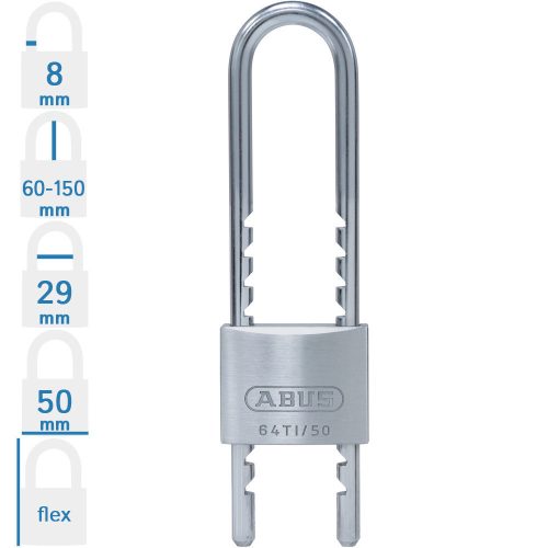 ABUS 64TI/50 HB60-150 KA6511 állítható kengyelű egységkulcsos lakat tetszőleges darabszámban