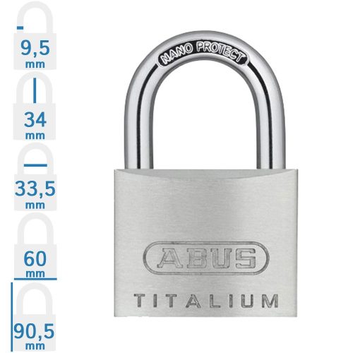 ABUS 64TI/60 KA6608 egységkulcsos lakat tetszőleges darabszámban