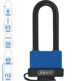   ABUS 717IB/45HB63 KA6401 hosszúkengyelű időjárásálló egységkulcsos lakat