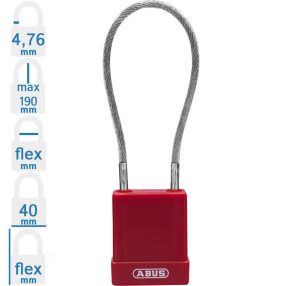   ABUS 76/40CAB40 KA - Egységkulcsos lakat (Több lakat azonos kulccsal) - Piros