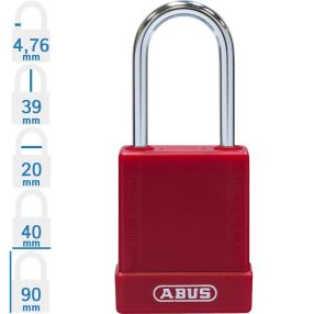   ABUS 76BS/40 KA - Egységkulcsos lakat (Több lakat azonos kulccsal) - Piros