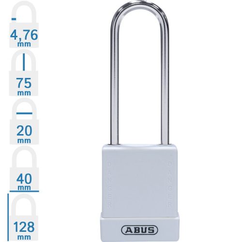 ABUS 76BS/40HB75 KA - Egységkulcsos lakat (Több lakat azonos kulccsal) - Fehér