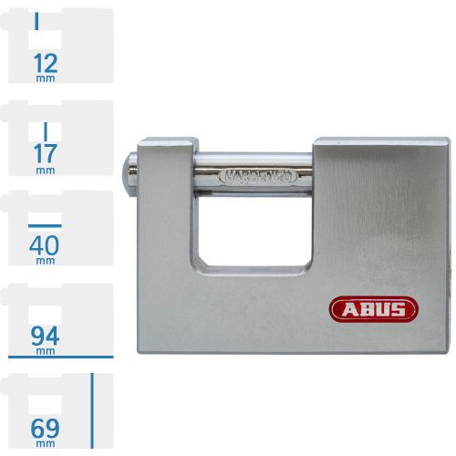 ABUS 888/95 tömb lakat 5 db pontfuratos kulcs