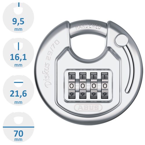 ABUS Diskus 29/70 számzáras biztonsági lakat