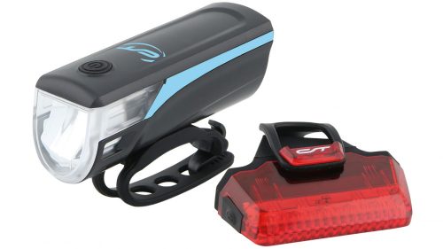 Contec Speed-LED USB akkumulátoros első+hátsó lámpa [Kék]