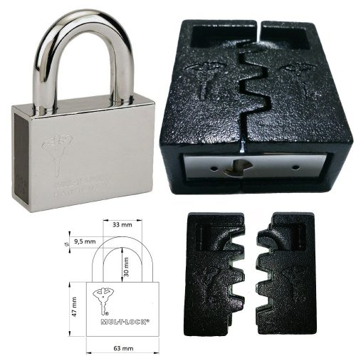 Mul-T-Lock C-10 MTL600 biztonsági lakat (kivehető kengyel) + C-10 lakatpajzs